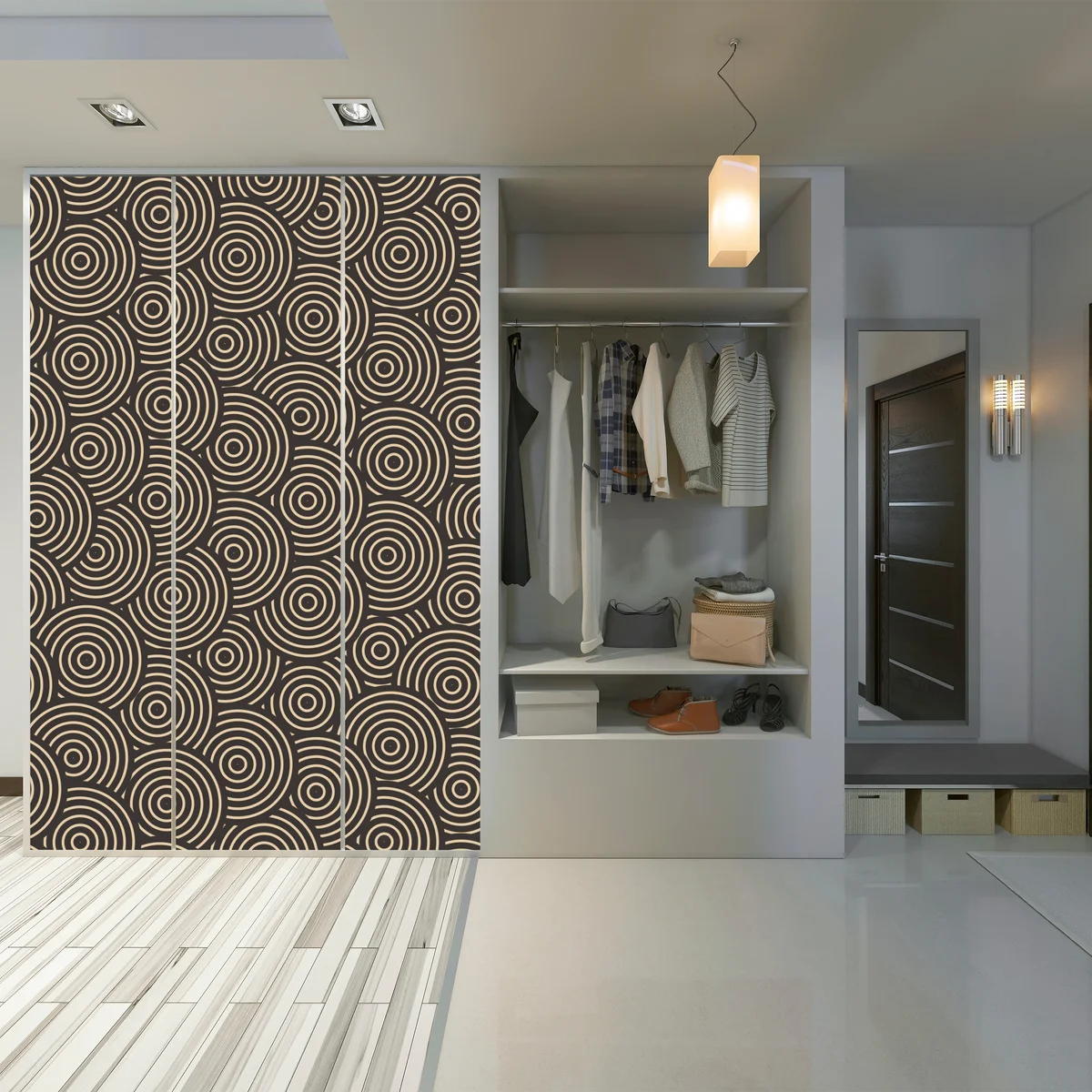 Schrankaufkleber retro konzentrische kreise muster Schrankaufkleber retro konzentrische kreise muster