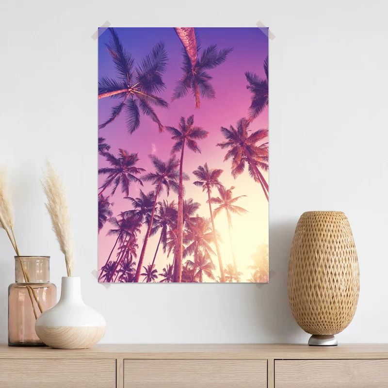 Poster tropische palmen beim sonnenuntergang Poster tropische palmen beim sonnenuntergang