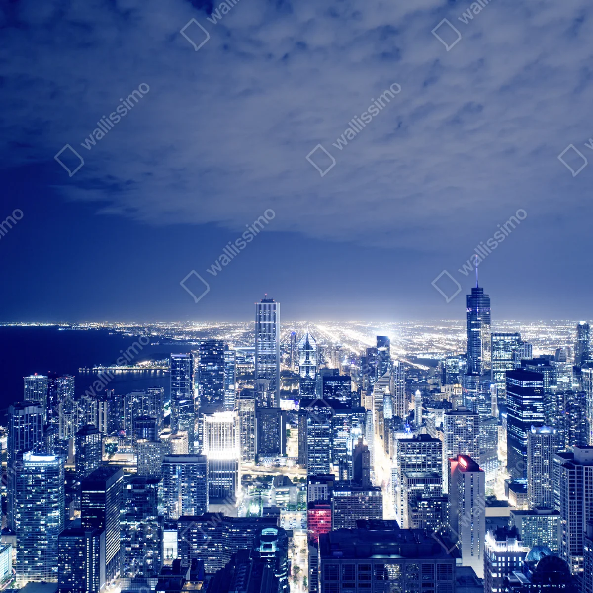 Naklejka na laptopa Chicago nocna panorama miasta Naklejka na laptopa Chicago nocna panorama miasta