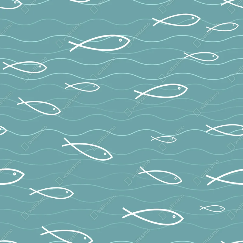 Schrankaufkleber türkis fischmuster Schrankaufkleber türkis fischmuster