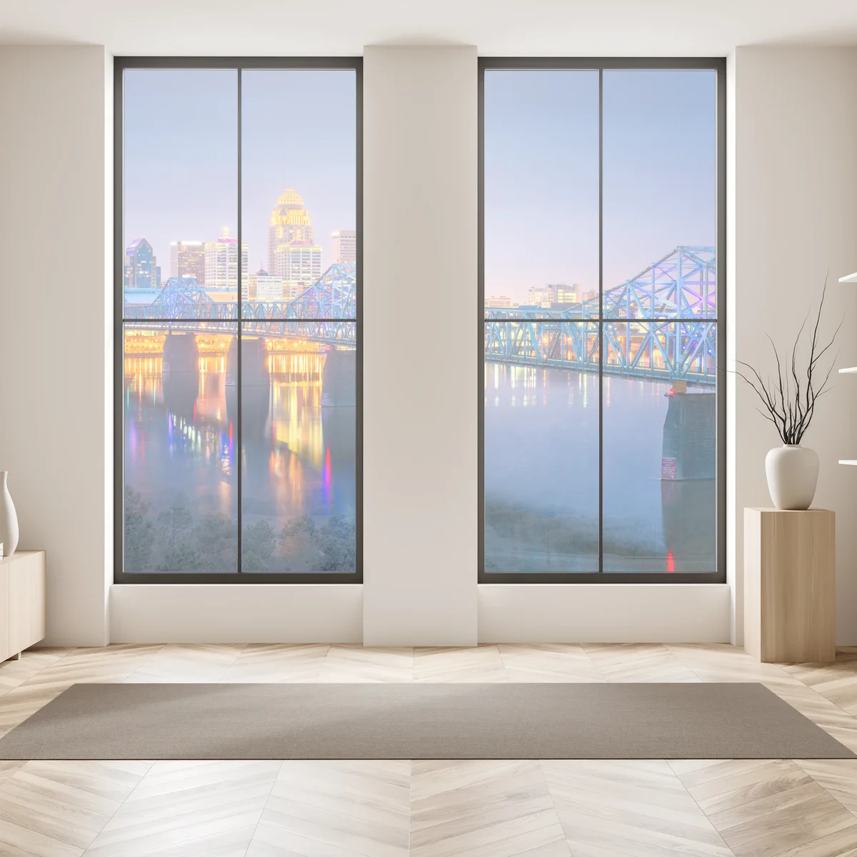 Fensteraufkleber Louisville skyline bei dämmerung Fensteraufkleber Louisville skyline bei dämmerung