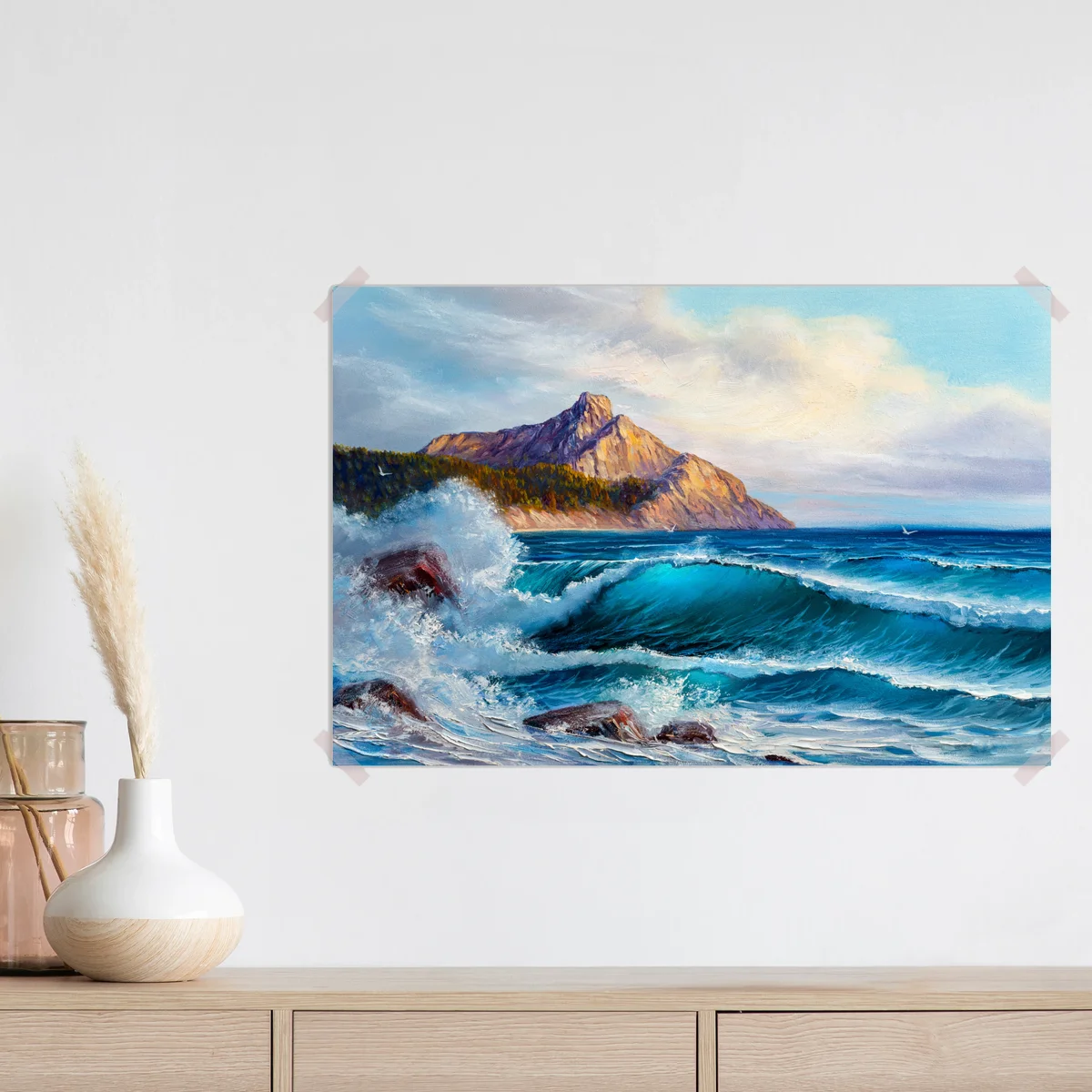 Poster türkisblaue welle - meereslandschaft in öl Poster türkisblaue welle - meereslandschaft in öl