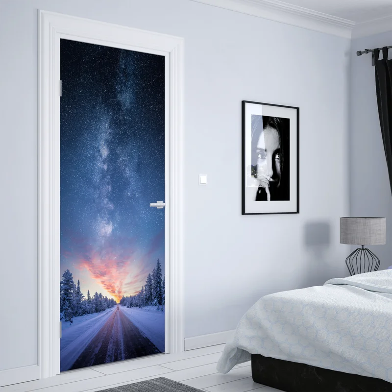 Türaufkleber straße zur milchstraße bei sonnenaufgang Türaufkleber straße zur milchstraße bei sonnenaufgang