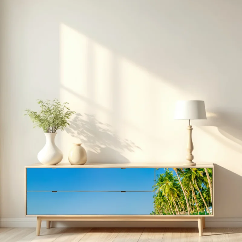 Repositionierbarer Aufkleber tropischer palmenstrand Repositionierbarer Aufkleber tropischer palmenstrand