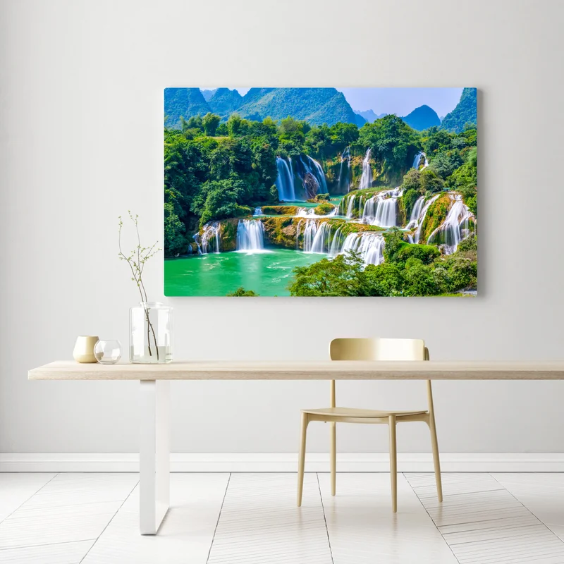 Leinwandbild smaragdgrüne kaskaden Leinwandbild smaragdgrüne kaskaden