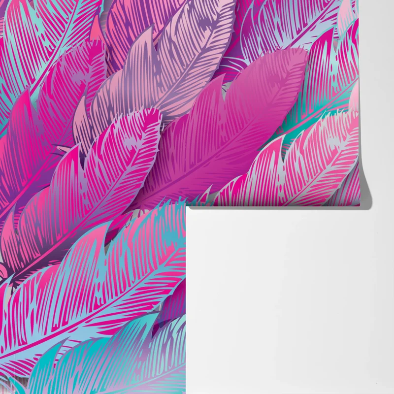 Fototapete irisierendes rosa federmuster Fototapete irisierendes rosa federmuster