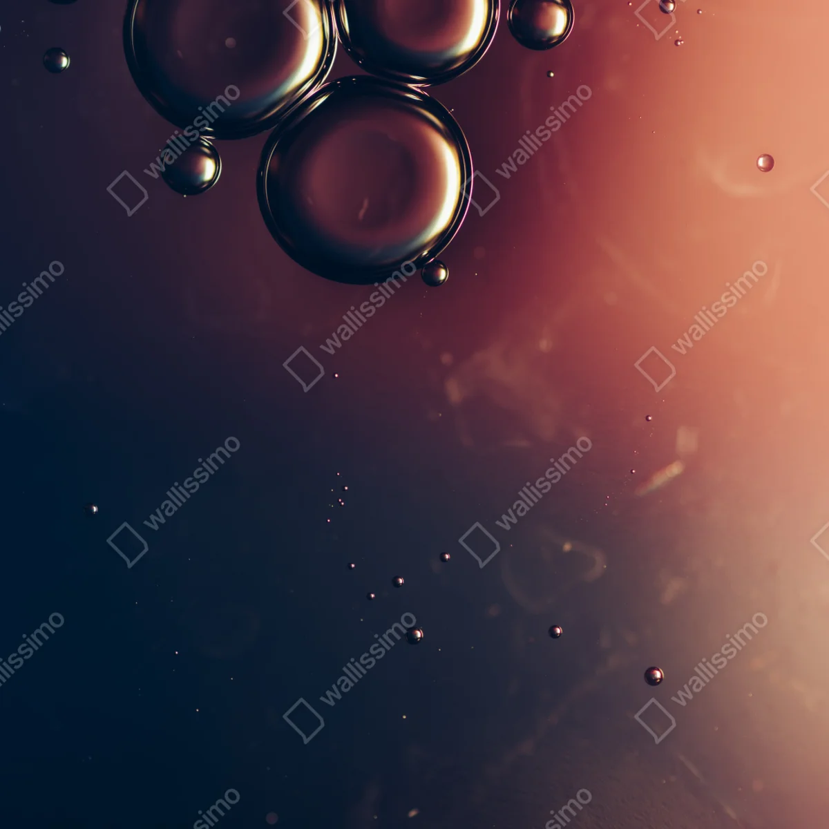 Schrankaufkleber schwebende ölblasen auf tiefem verlauf Schrankaufkleber schwebende ölblasen auf tiefem verlauf