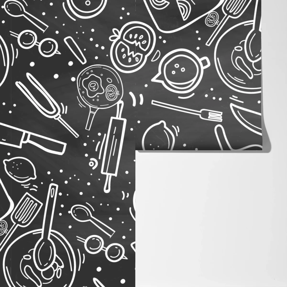 Fototapeta kuchenny wzór tablicowy z doodlami Fototapeta kuchenny wzór tablicowy z doodlami