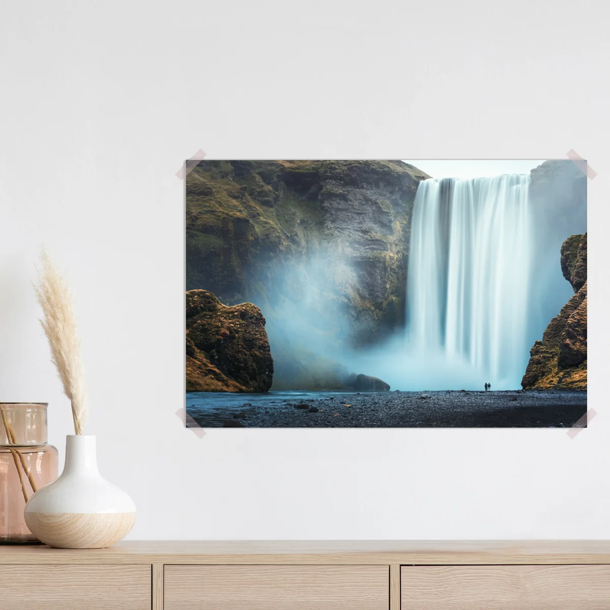 Poster majestätischer wasserfall im nebel • Poster bei Wallnifity® Poster majestätischer wasserfall im nebel • Poster bei Wallnifity®