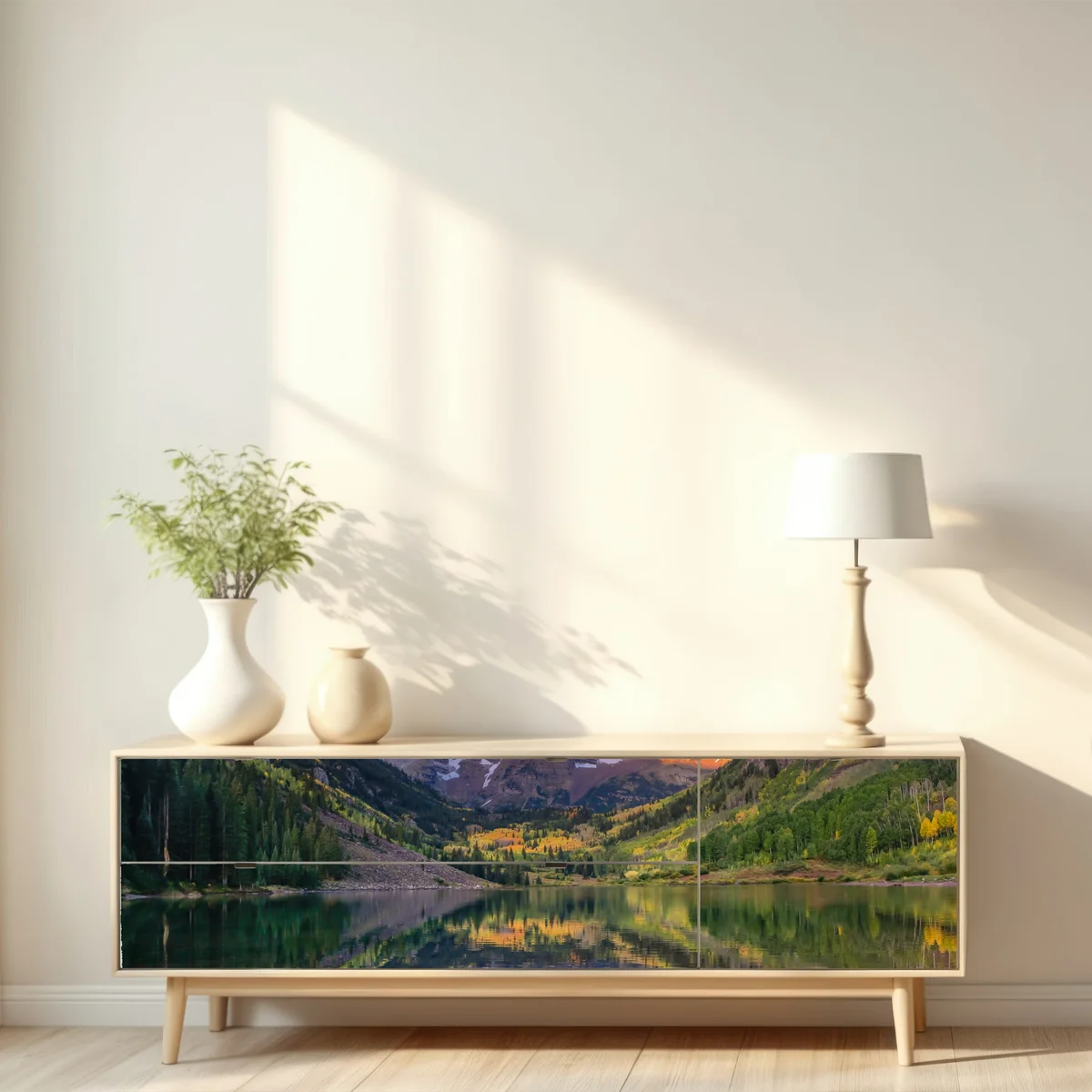 Repositionierbarer Aufkleber sonnenaufgang bei Maroon Bells Repositionierbarer Aufkleber sonnenaufgang bei Maroon Bells