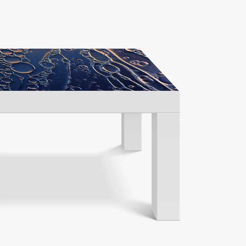 Tischaufkleber und Schreibtischaufkleber blaue und goldene abstrakte blasen