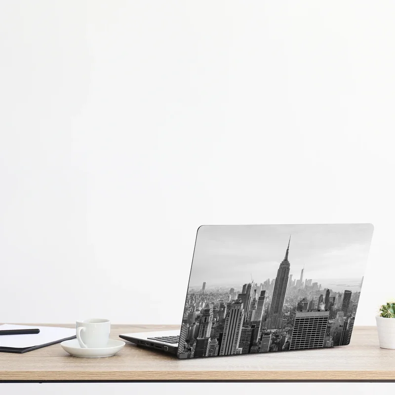 Naklejka na laptopa Nowy Jork panorama w czerni i bieli