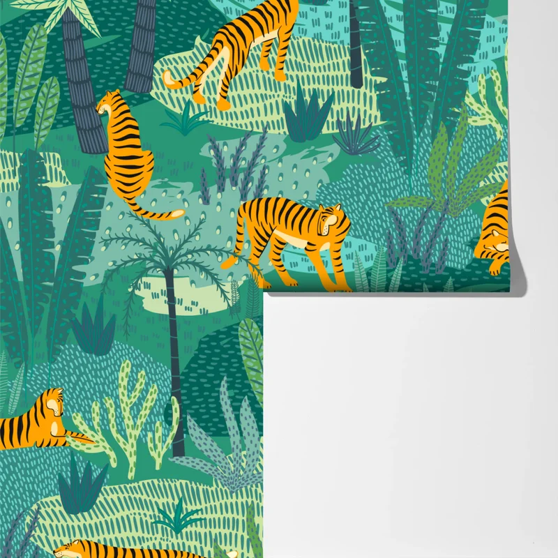 Fototapete tropischer dschungel mit tigern Fototapete tropischer dschungel mit tigern