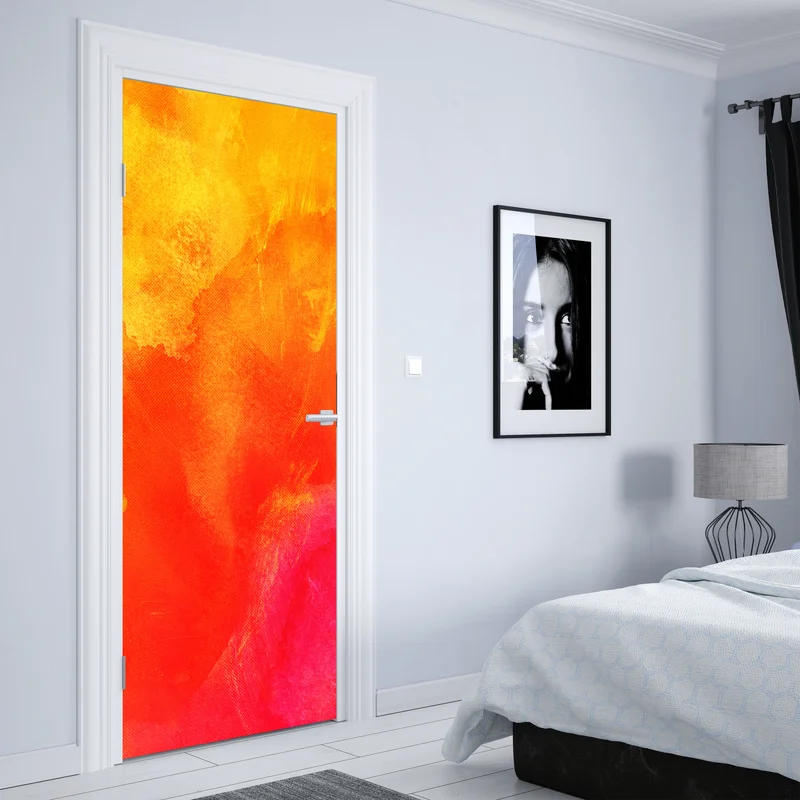 Türaufkleber lebendiger oranger abstrakter verlauf