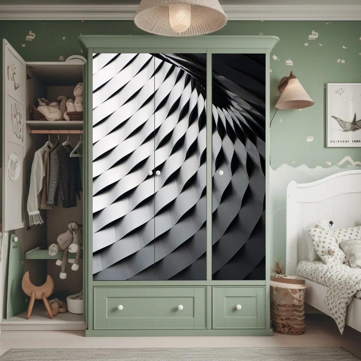 Schrankaufkleber monochromes geometrisches metallmuster Schrankaufkleber monochromes geometrisches metallmuster