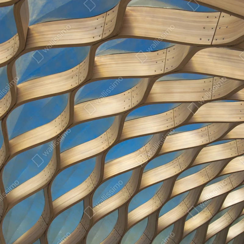 Leinwandbild holzlamellen überdachung in Chicago Leinwandbild holzlamellen überdachung in Chicago