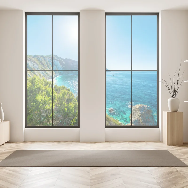 Fensteraufkleber sonnige panoramaansicht des strands Sansone, Elba Fensteraufkleber sonnige panoramaansicht des strands Sansone, Elba