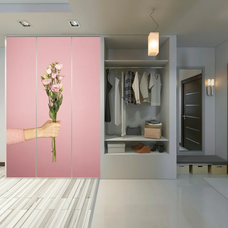 Schrankaufkleber zarter rosa eustoma-strauß