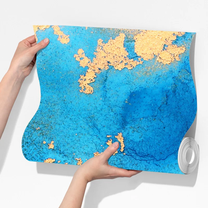 Fototapete blau-gold abstrakte ozeantextur Fototapete blau-gold abstrakte ozeantextur