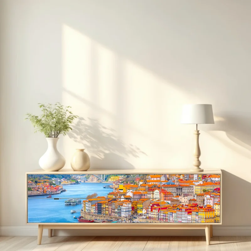 Repositionierbarer Aufkleber Porto uferpanorama