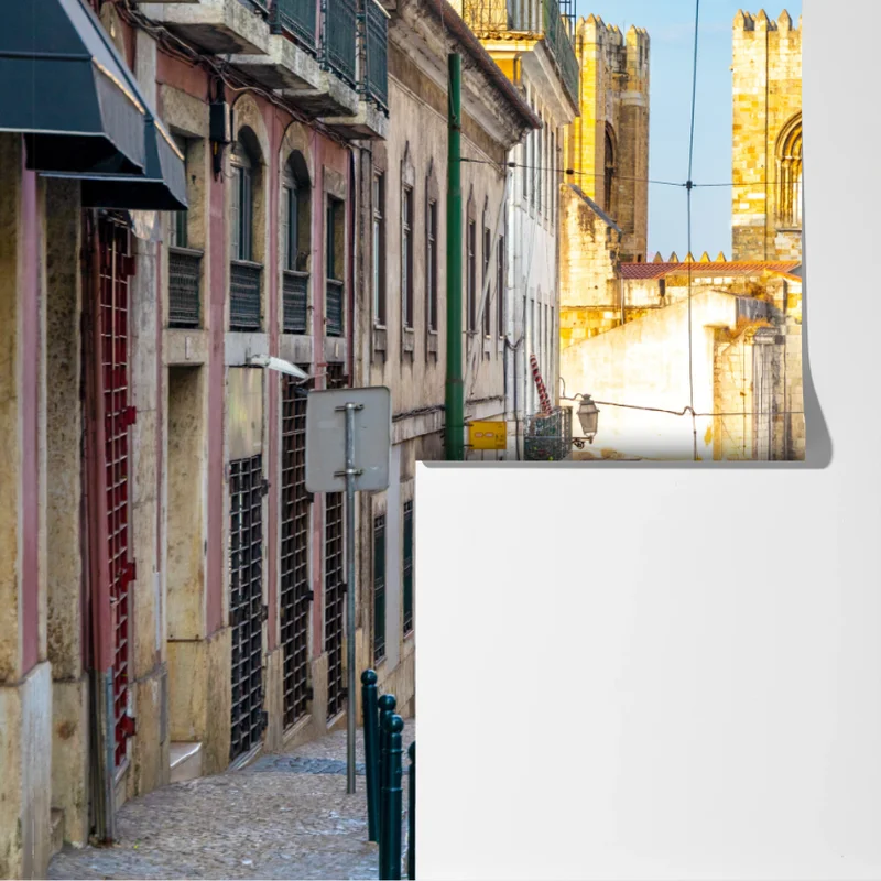 Fototapete sonnige straßenbahnen in Lissabon Fototapete sonnige straßenbahnen in Lissabon