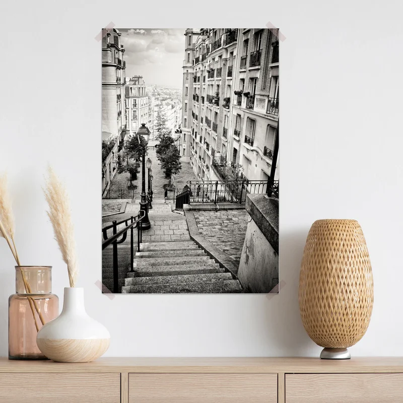 Poster städtische treppe in schwarzweiß Poster städtische treppe in schwarzweiß