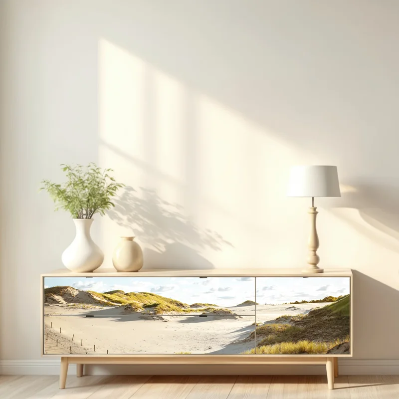 Repositionierbarer Aufkleber ruhige dünen im Slowinski Nationalpark