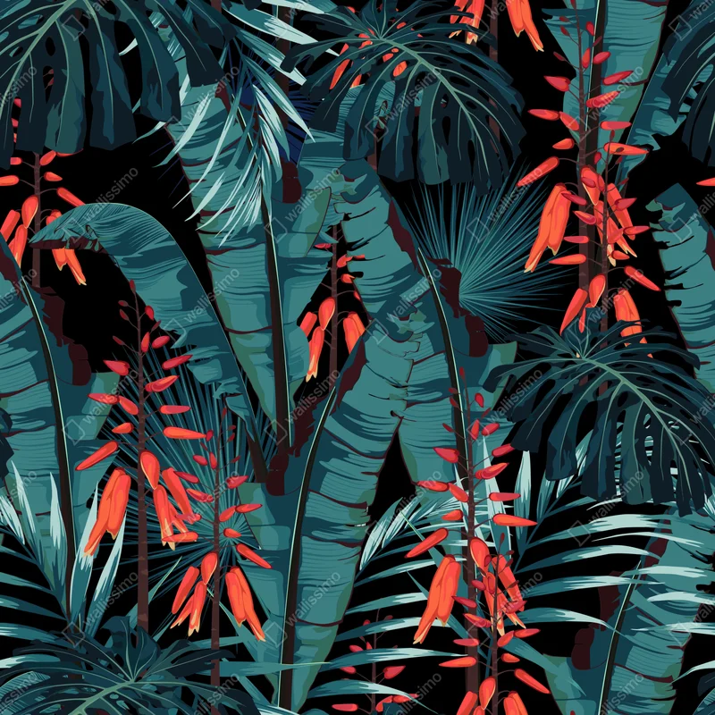 Tischaufkleber und Schreibtischaufkleber tropisches türkis dschungelmuster Tischaufkleber und Schreibtischaufkleber tropisches türkis dschungelmuster