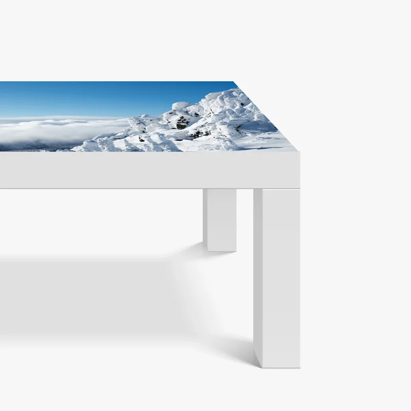 Tischaufkleber und Schreibtischaufkleber ruhige verschneite berglandschaft