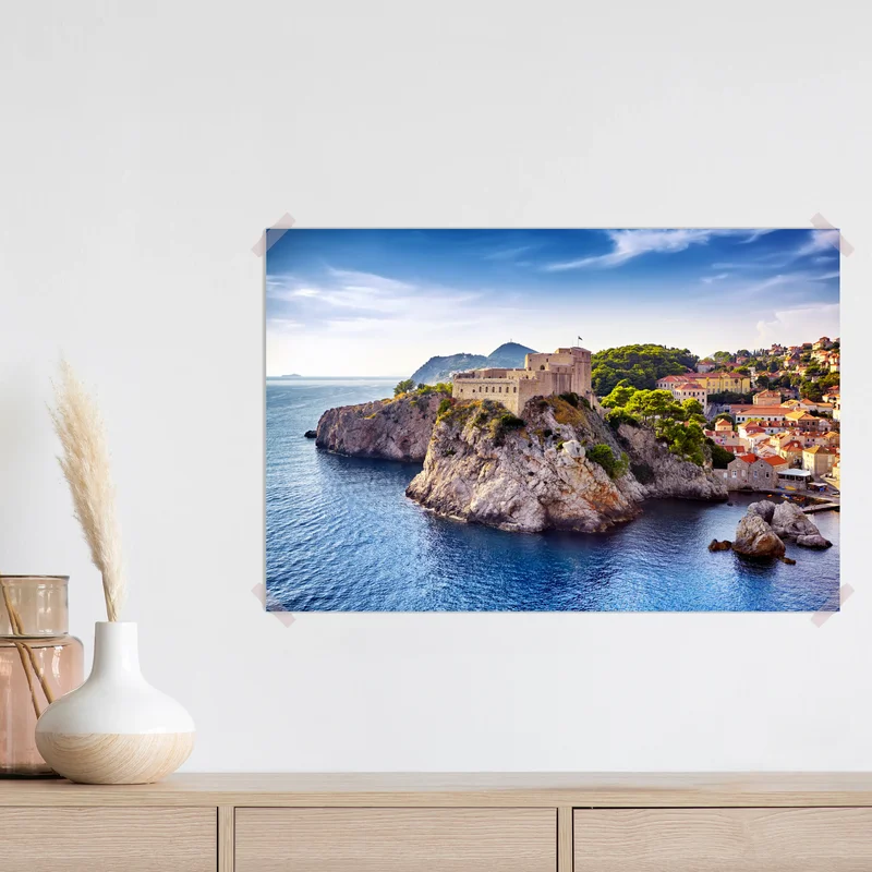 Poster Dubrovnik küstenfestung auf felsigen klippen Poster Dubrovnik küstenfestung auf felsigen klippen