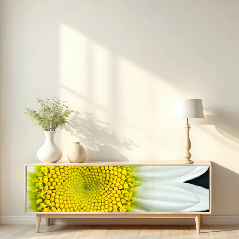 Repositionierbarer Aufkleber makro gänseblümchen spiralmuster