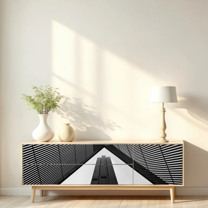 Repositionierbarer Aufkleber Melbourne architektur in monochrom