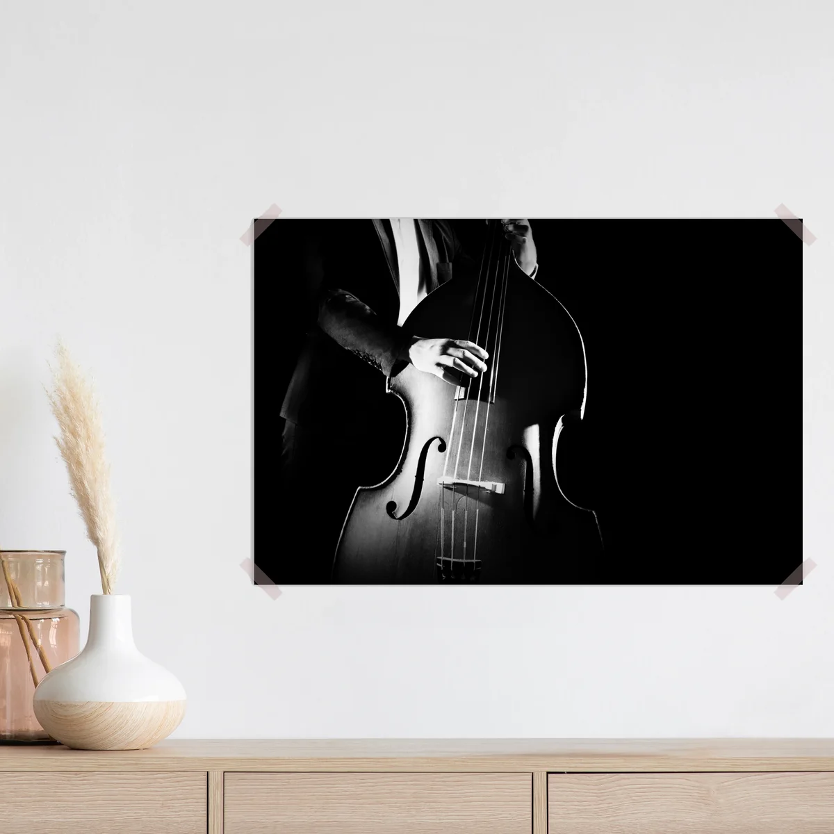 Poster kontrabassist im dramatischen licht Poster kontrabassist im dramatischen licht