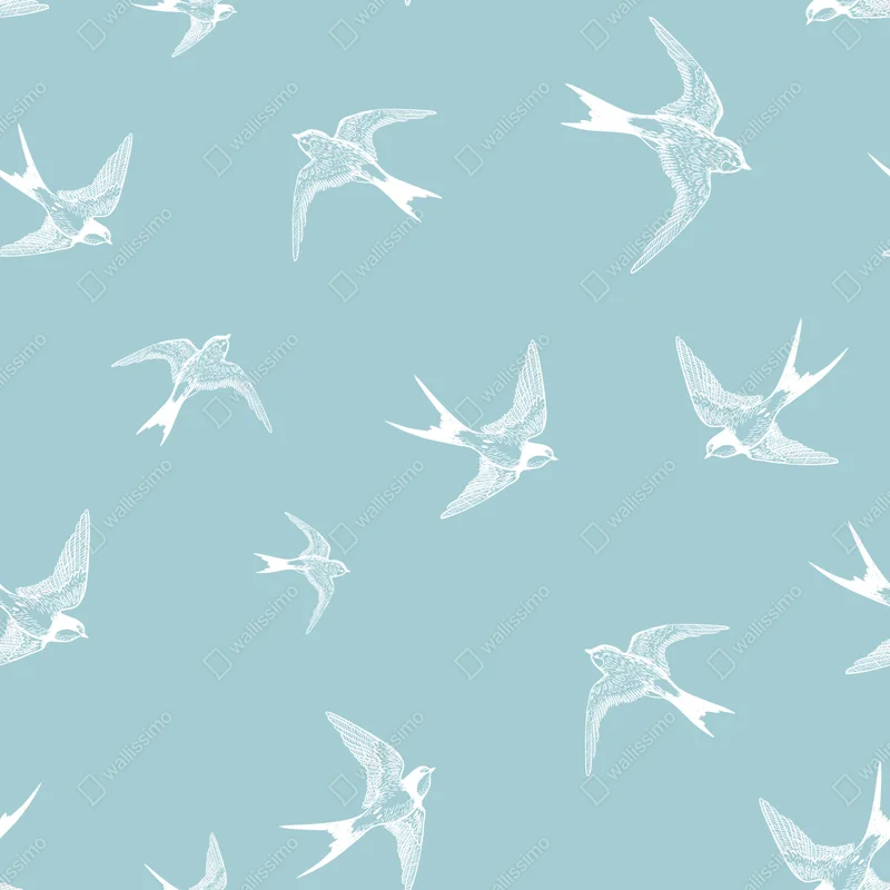 Repositionierbarer Aufkleber pastell schwalben muster Repositionierbarer Aufkleber pastell schwalben muster