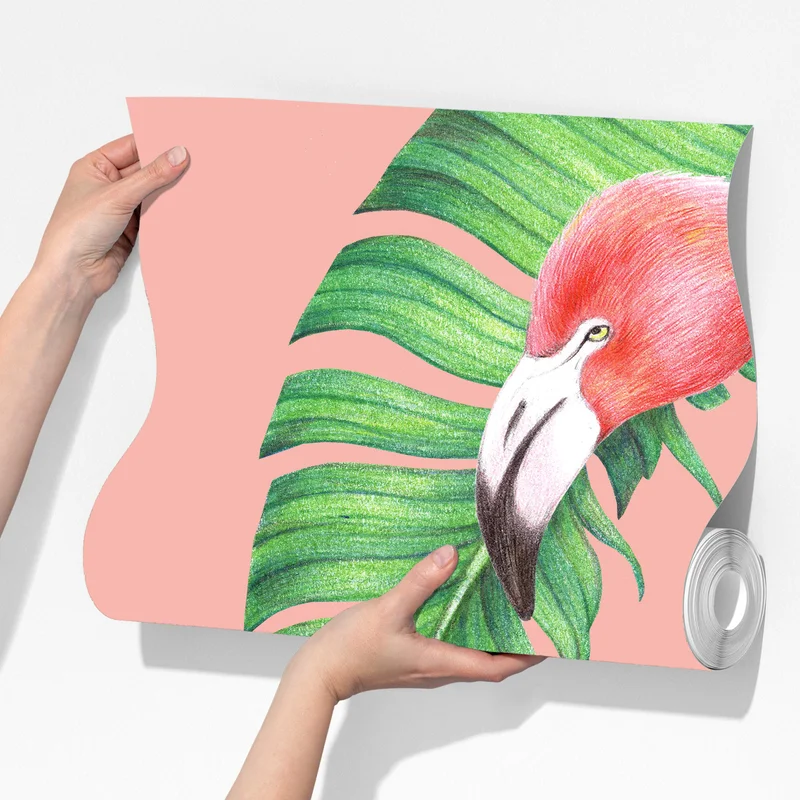 Fototapete rosa flamingo muster mit tropischen blättern Fototapete rosa flamingo muster mit tropischen blättern