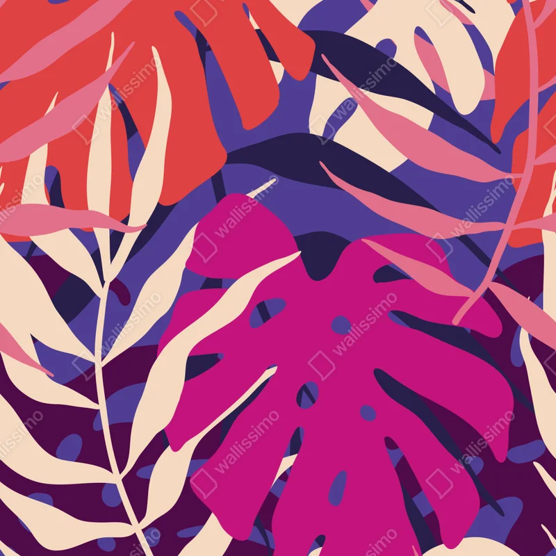 Poster pastell tropisches blattmuster Poster pastell tropisches blattmuster