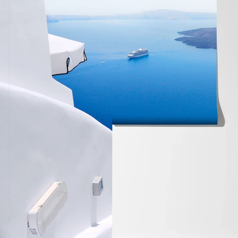 Fototapeta Santorini białe schody nad morzem Fototapeta Santorini białe schody nad morzem