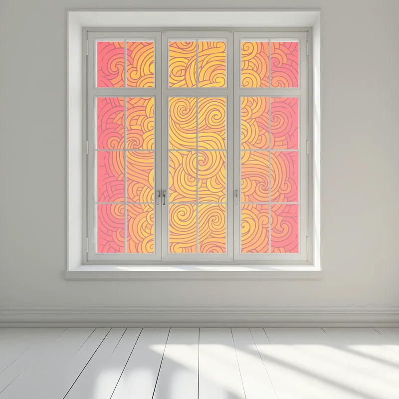 Naklejka na okno ciepły wirujący abstrakcyjny wzór Naklejka na okno ciepły wirujący abstrakcyjny wzór