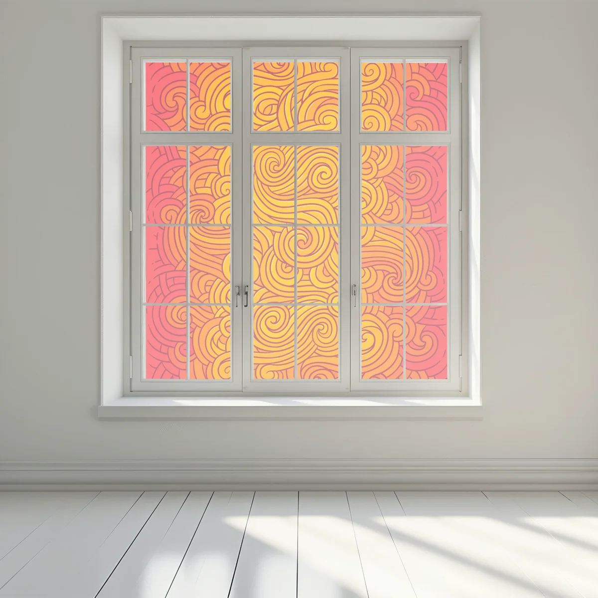 Naklejka na okno ciepły wirujący abstrakcyjny wzór Naklejka na okno ciepły wirujący abstrakcyjny wzór