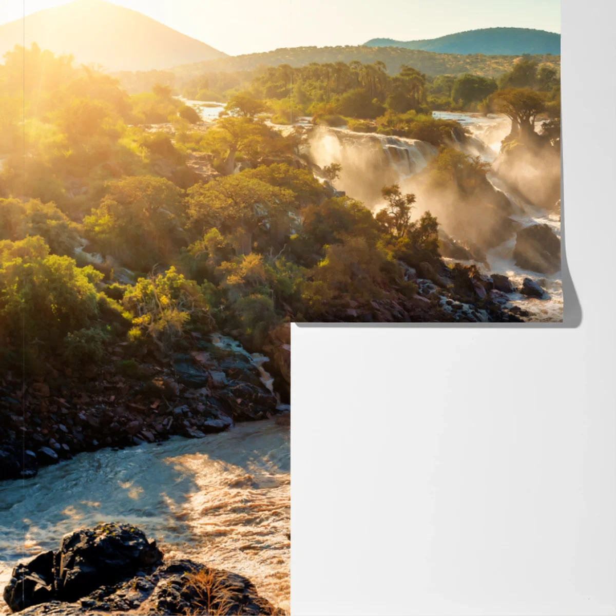 Fototapete sonnenaufgang über Epupa-wasserfälle Fototapete sonnenaufgang über Epupa-wasserfälle