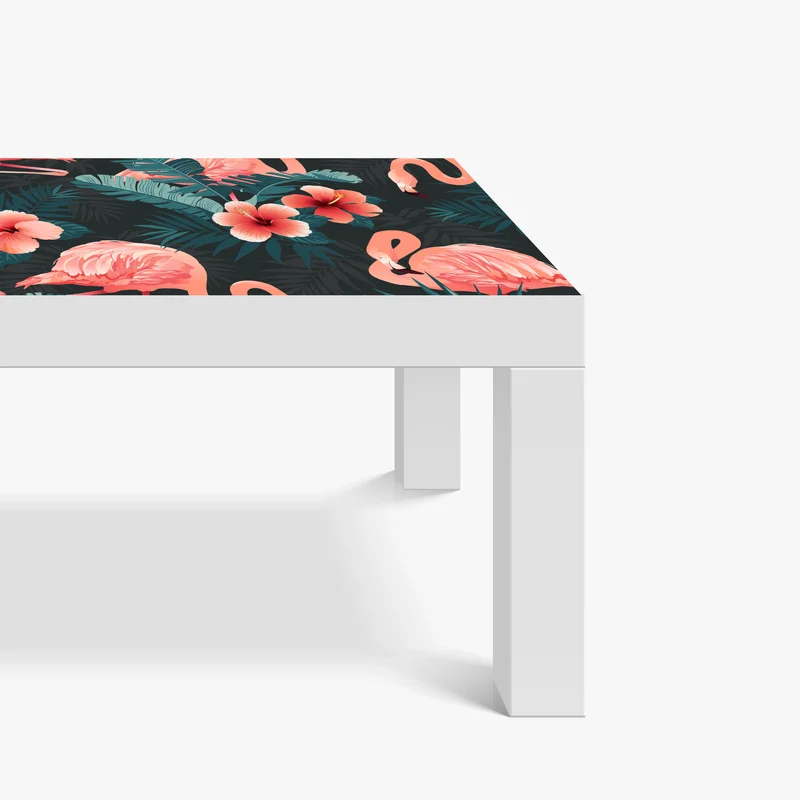 Tischaufkleber und Schreibtischaufkleber tropisches muster mit rosa flamingos