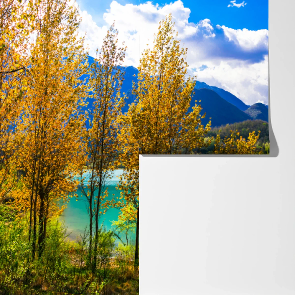 Fototapete türkissee mit berglandschaft Fototapete türkissee mit berglandschaft