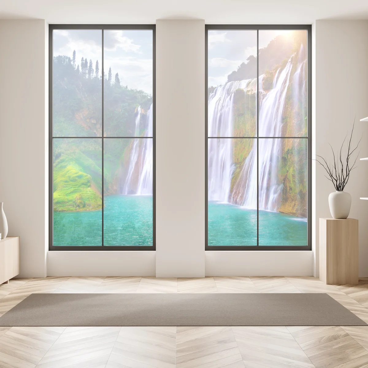 Fensteraufkleber Jiulong wasserfall türkis kaskade in Luoping, China Fensteraufkleber Jiulong wasserfall türkis kaskade in Luoping, China