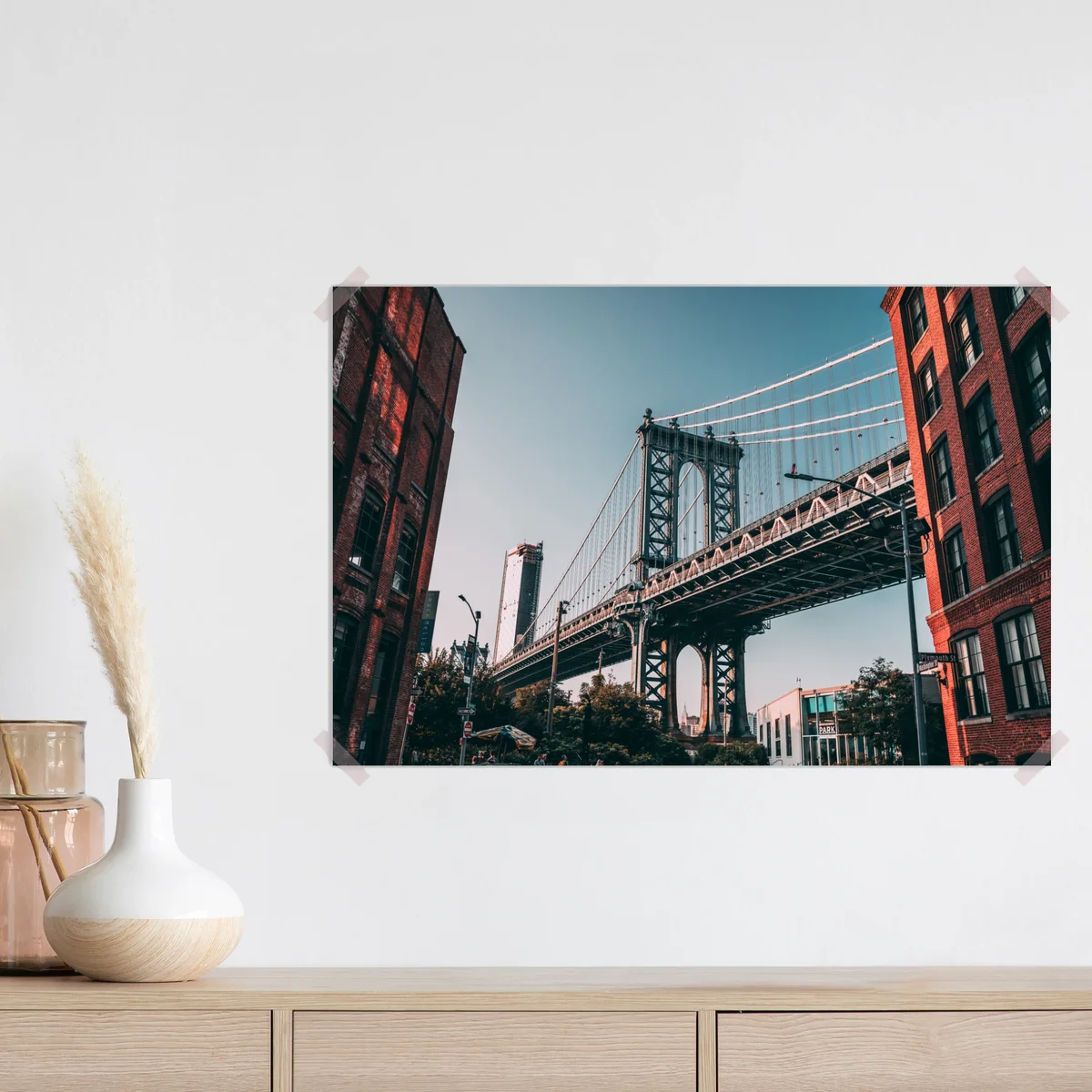 Poster Manhattan brücke in urbaner perspektive Poster Manhattan brücke in urbaner perspektive