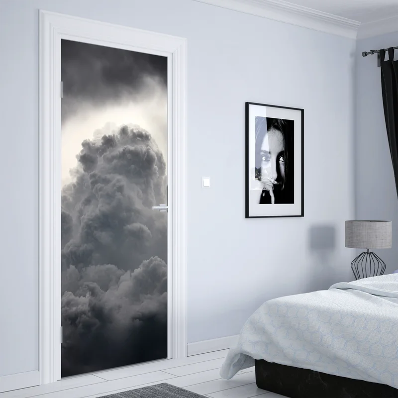 Türaufkleber dramatische graue wolkenlandschaft Türaufkleber dramatische graue wolkenlandschaft