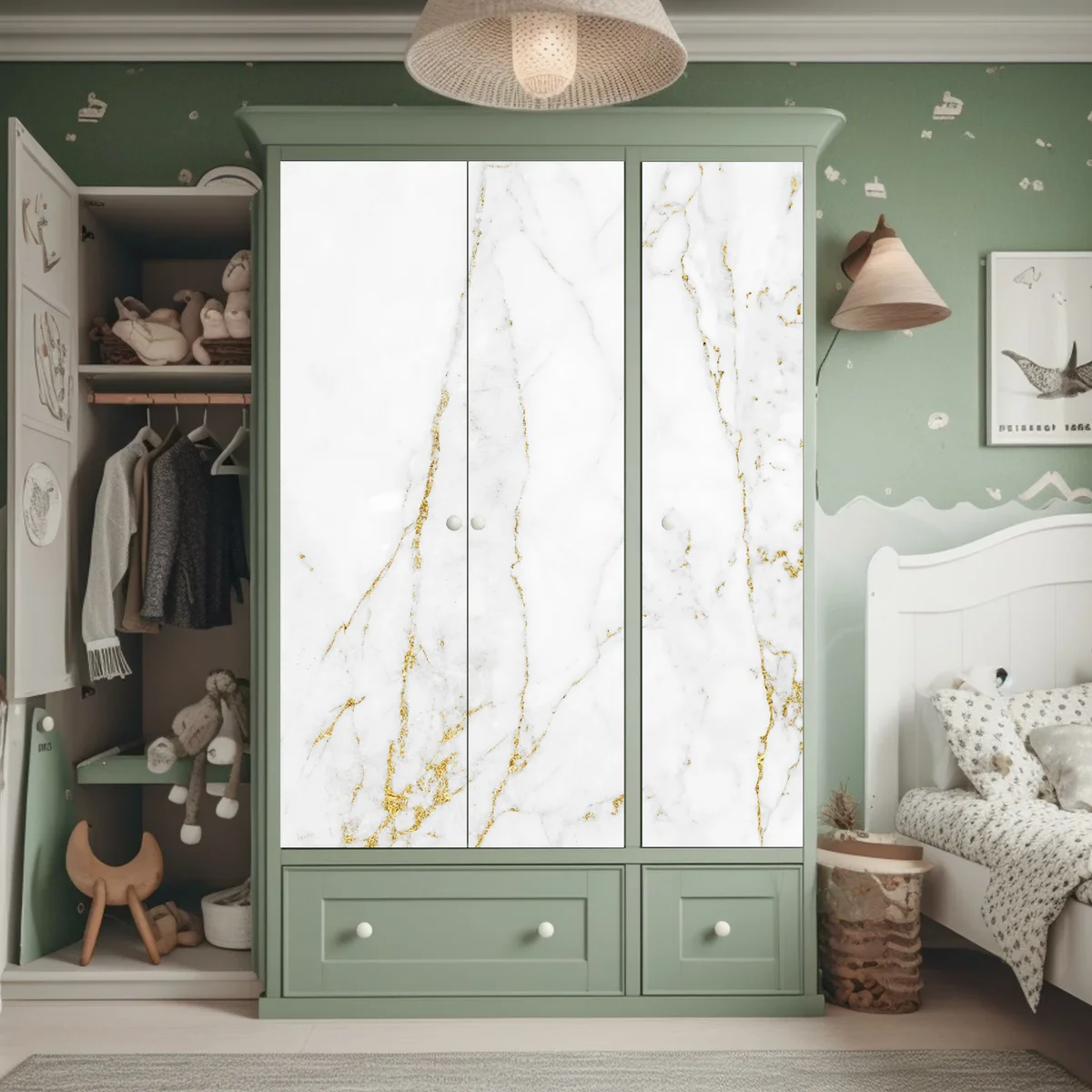 Schrankaufkleber weißer marmor mit goldenen adern Schrankaufkleber weißer marmor mit goldenen adern