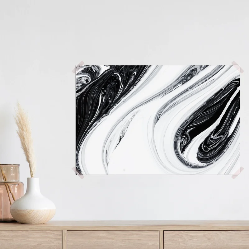 Poster monochromer marmorswirbel Poster monochromer marmorswirbel