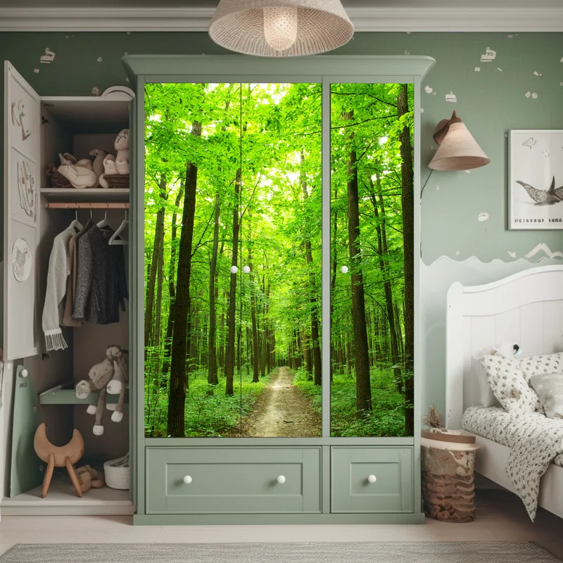 Schrankaufkleber ruhiger waldpfad Schrankaufkleber ruhiger waldpfad