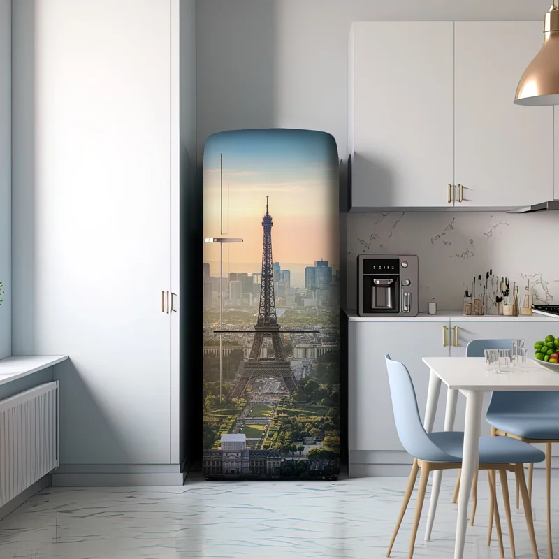 Kühlschrankaufkleber Paris stadtbild bei sonnenuntergang mit dem Eiffelturm