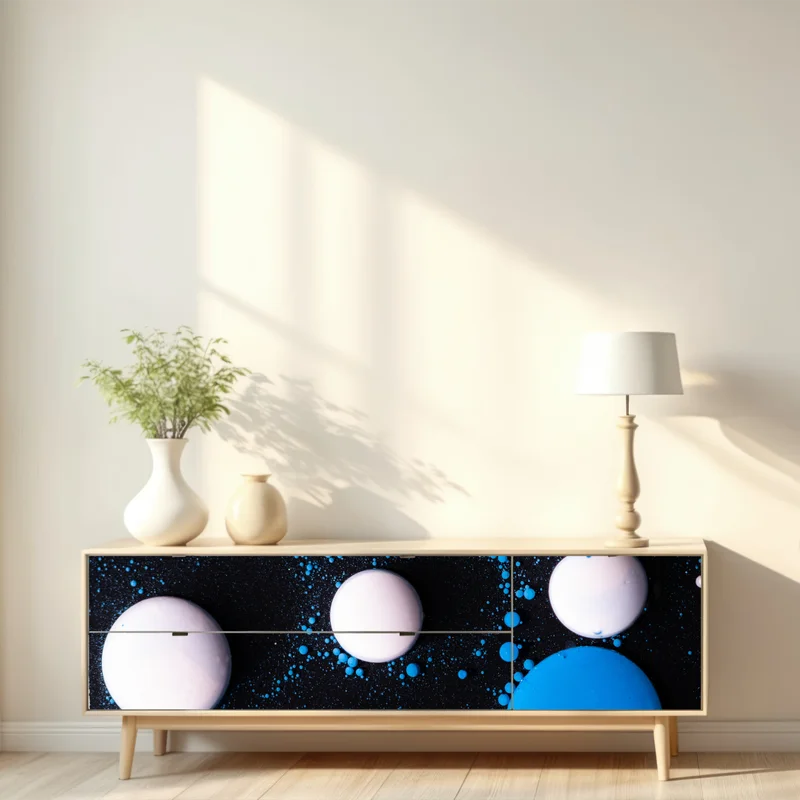 Repositionierbarer Aufkleber blaues marmor flüssigmuster